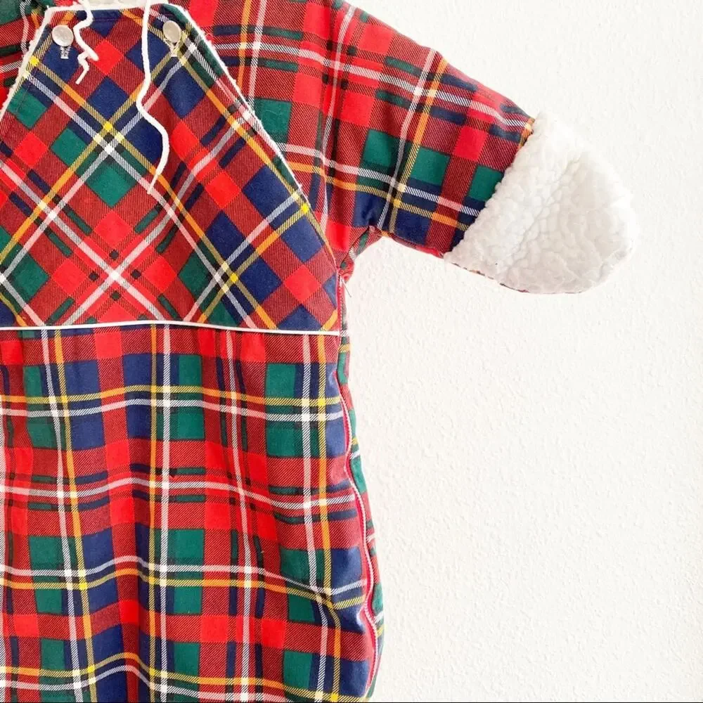Quiltex Vintage Christmas Plaid Baby Bunting Snow Sack